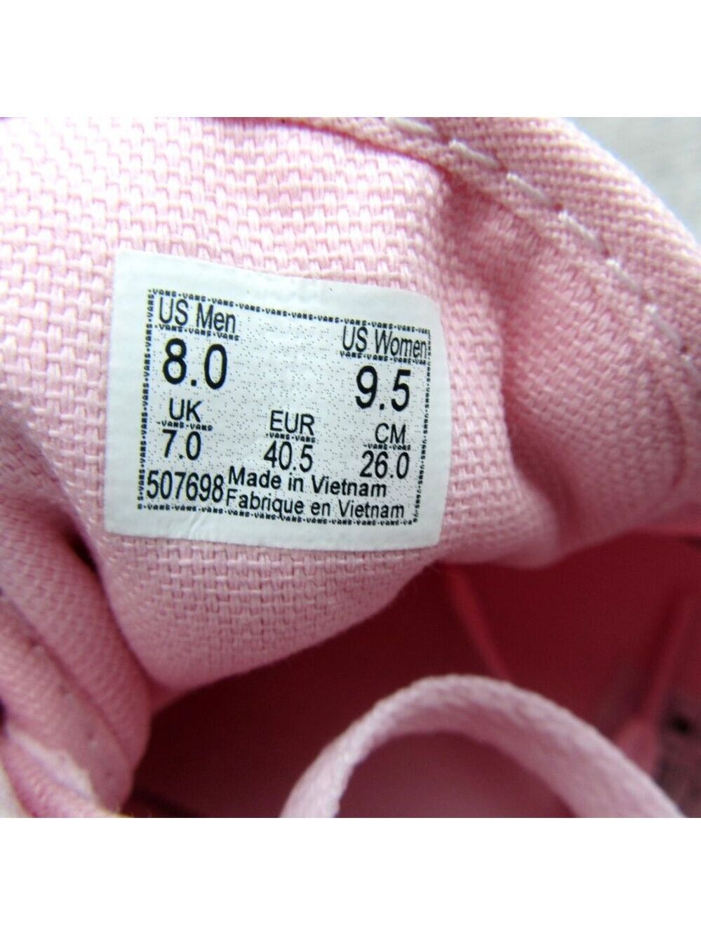 Vans Old Skool Pastel Mono Pink Mens Size 8 / Womens Size 9.5 NEW - Picture 10 of 13